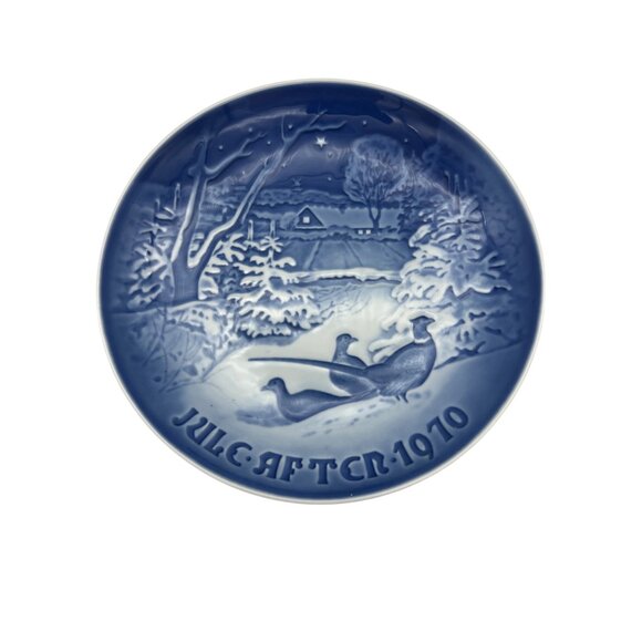 B&G Copenhagen 1970 Christmas Plate Copenhagen Christmas Denmark 7" Blue White - Picture 1 of 4